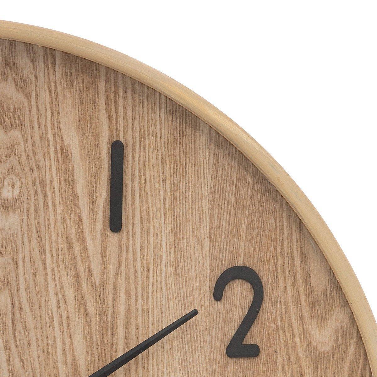 Klok Wandklok Ivana industrieel | Zwart Staal Licht Hout | ø 55cm - Industrieelinhuis.nl
