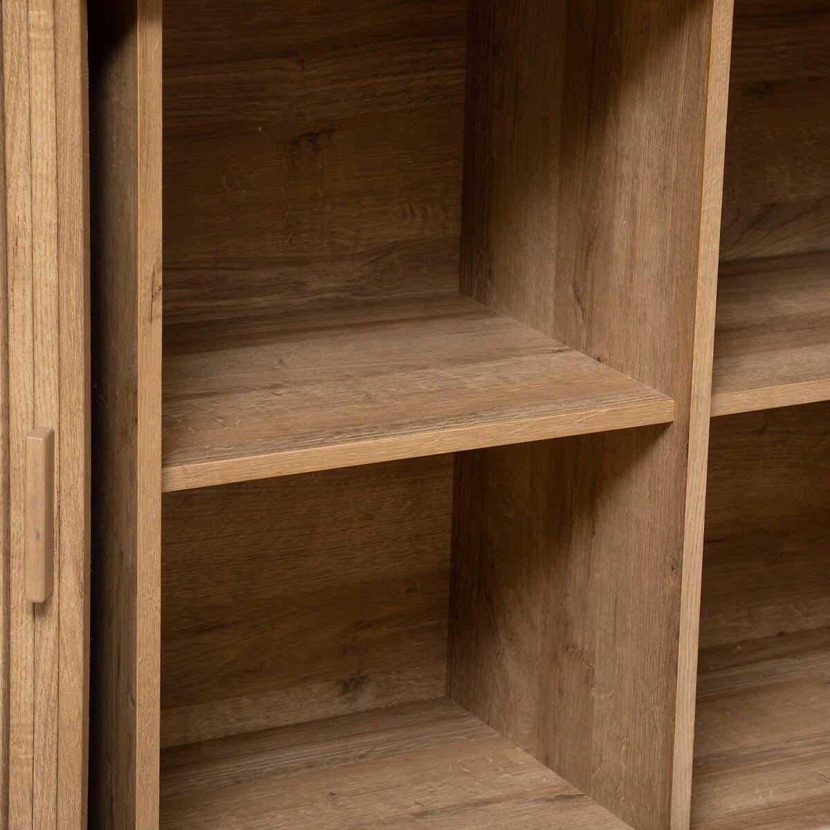 "Bali" Stijlvolle Buffetkast met 2 Deuren en Eiken Effect Afwerking - Industrieelinhuis.nl