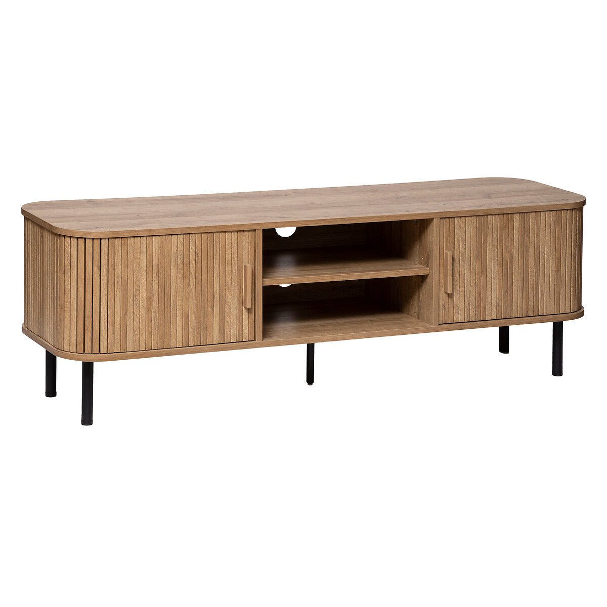 "Bali" Modern TV-Meubel met 2 Deuren en Eiken Effect Afwerking - Industrieelinhuis.nl