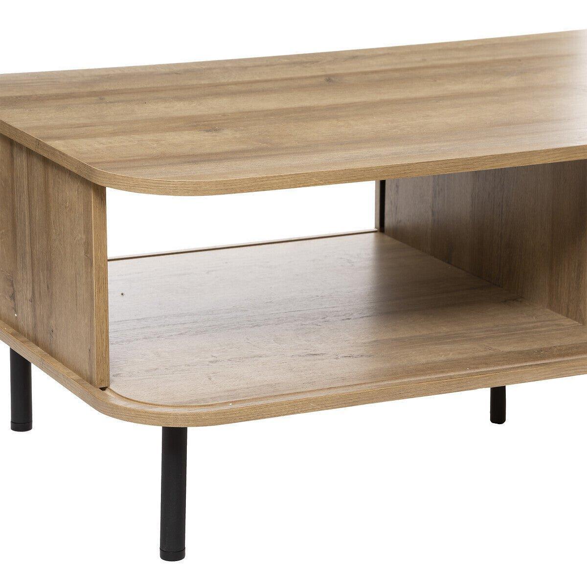 "Bali" Moderne Salontafel met 2 Deuren en Eiken Effect Afwerking