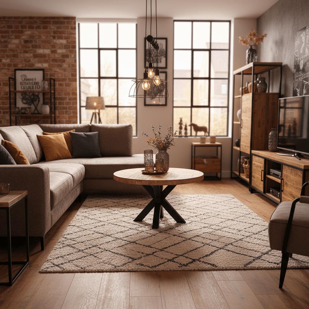 Salontafel Kyara Rond – Mangohout & Zwart Staal | 60 cm | Modern & Industrieel - Industrieelinhuis.nl