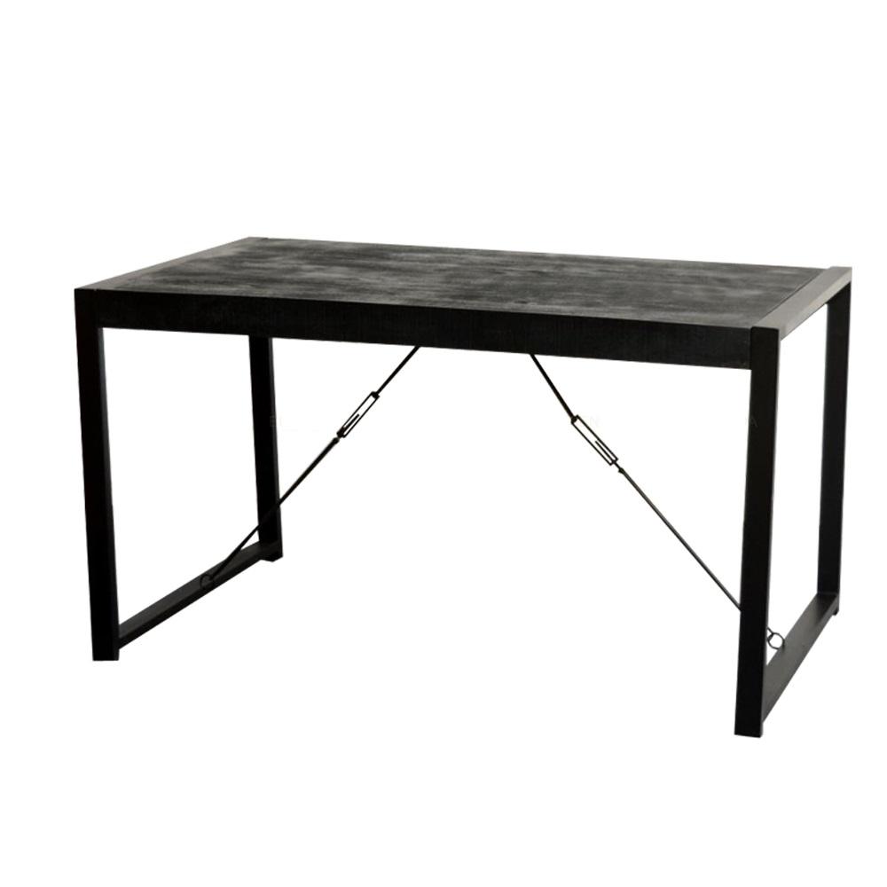 zwarte eettafel schuin zicht
