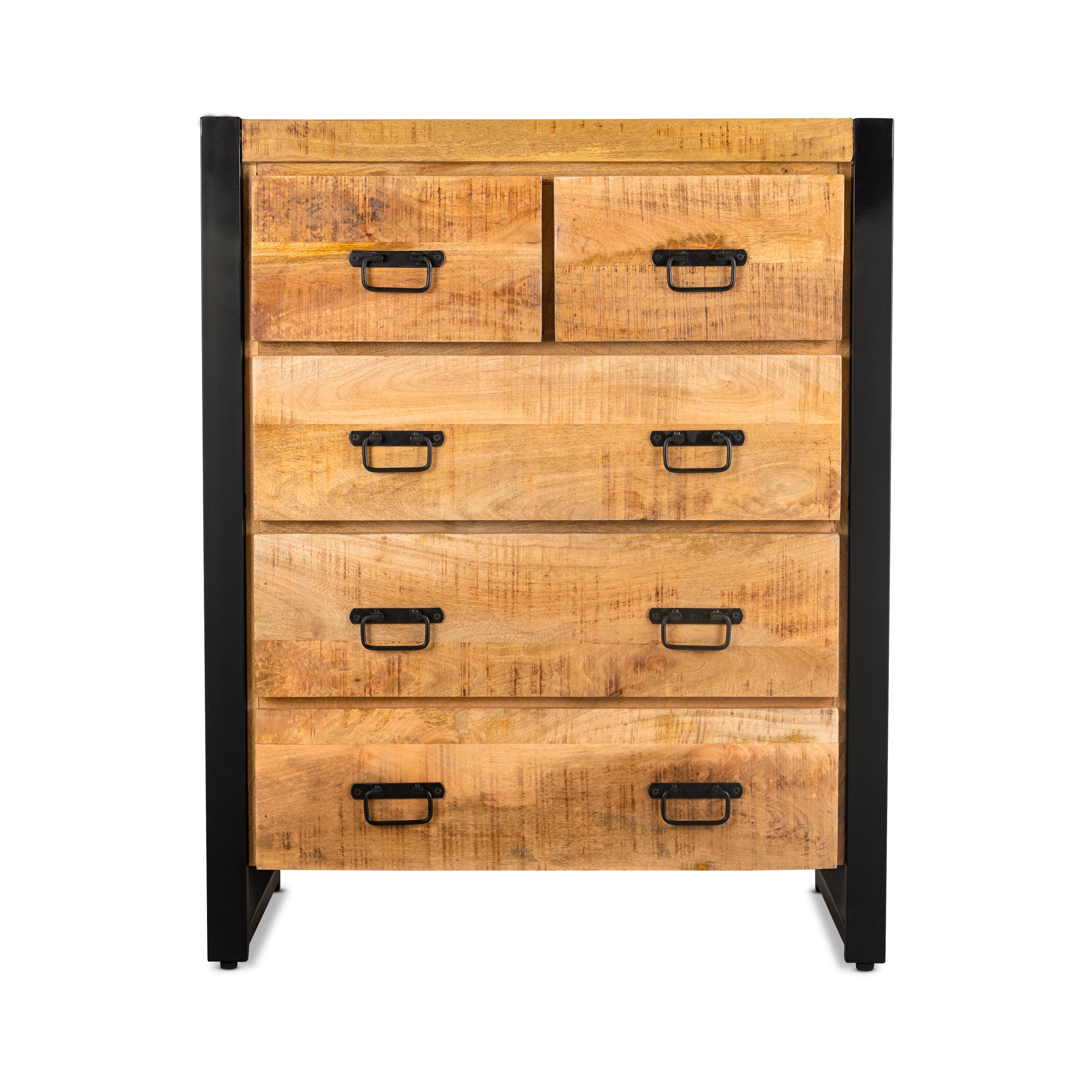 Mangohout Dressoirs Industrieel Design | Mangohout en Staal | 105x85x40cm - Industrieelinhuis.nl