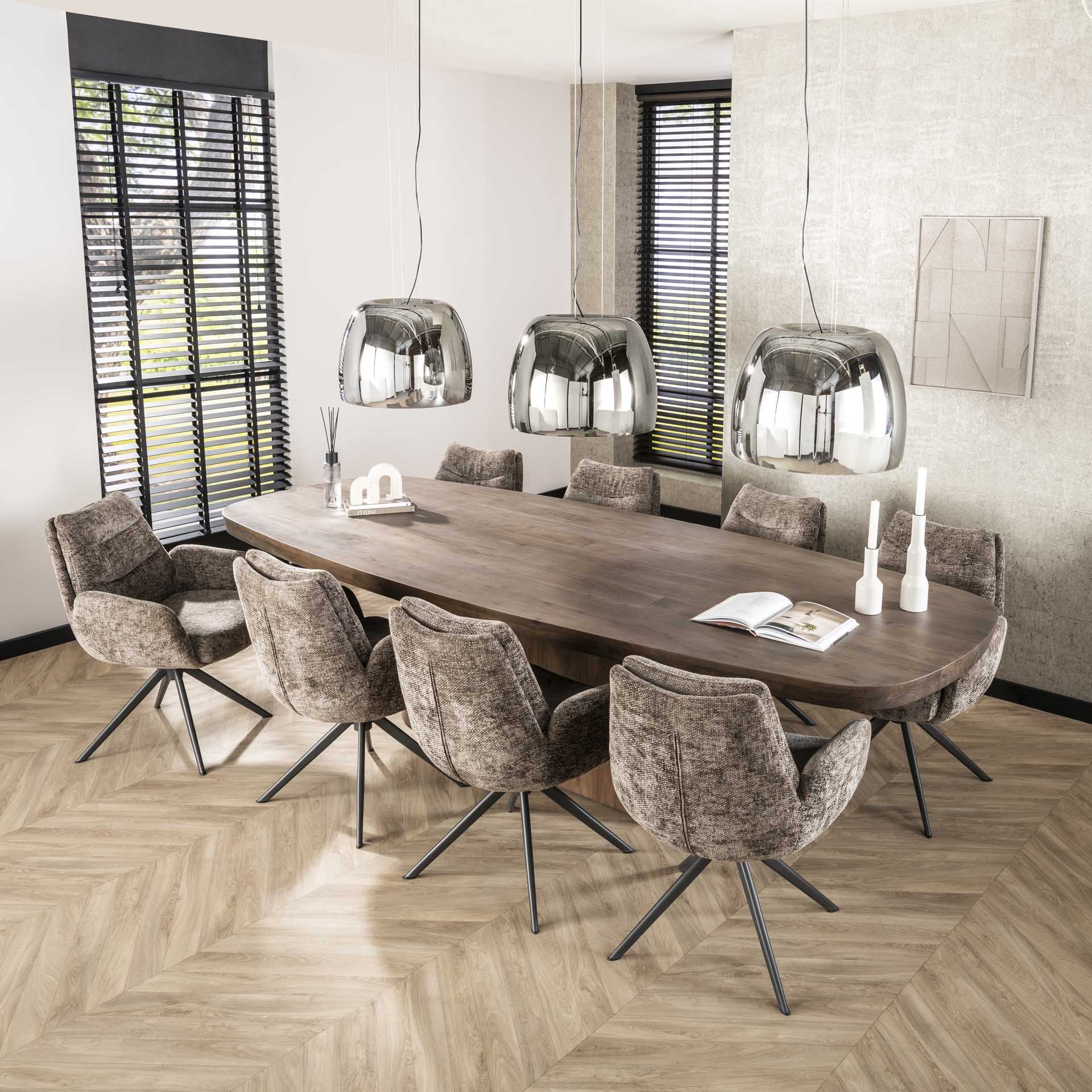 Ovale eetkamertafel Arwen 300cm - Industrieelinhuis.nl