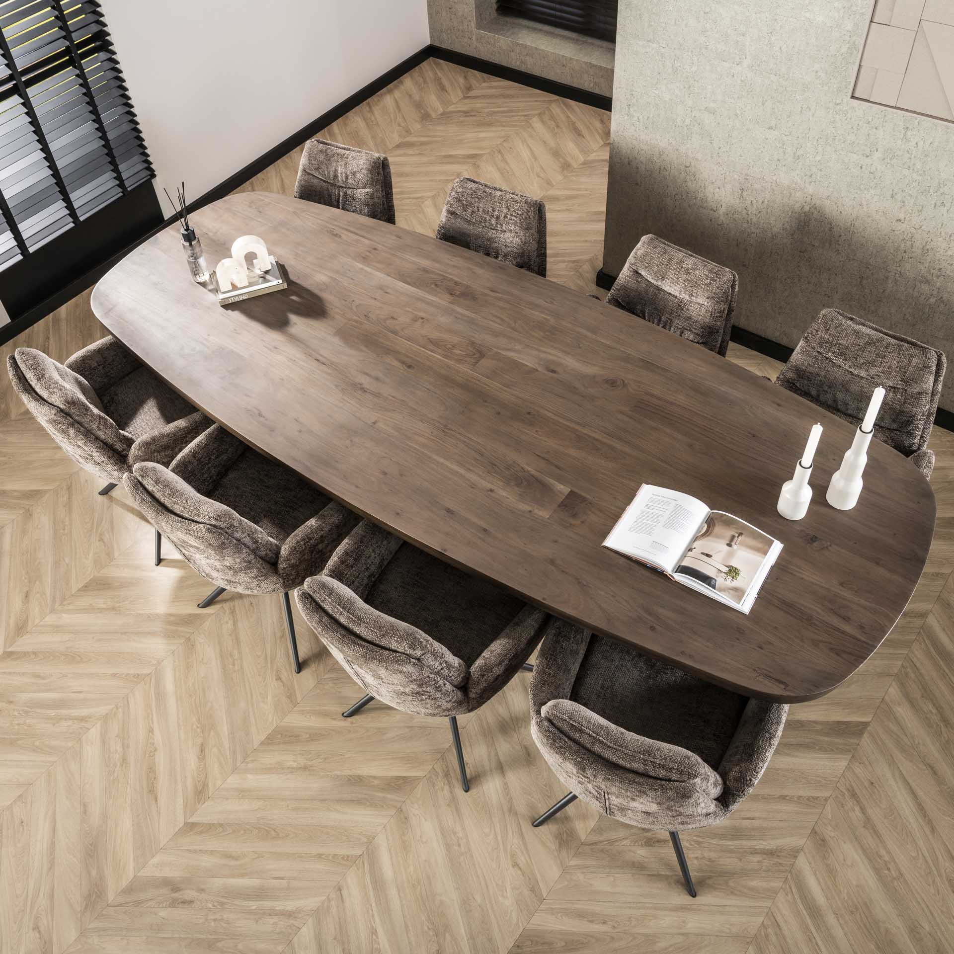 Ovale eetkamertafel Arwen 300cm - Industrieelinhuis.nl