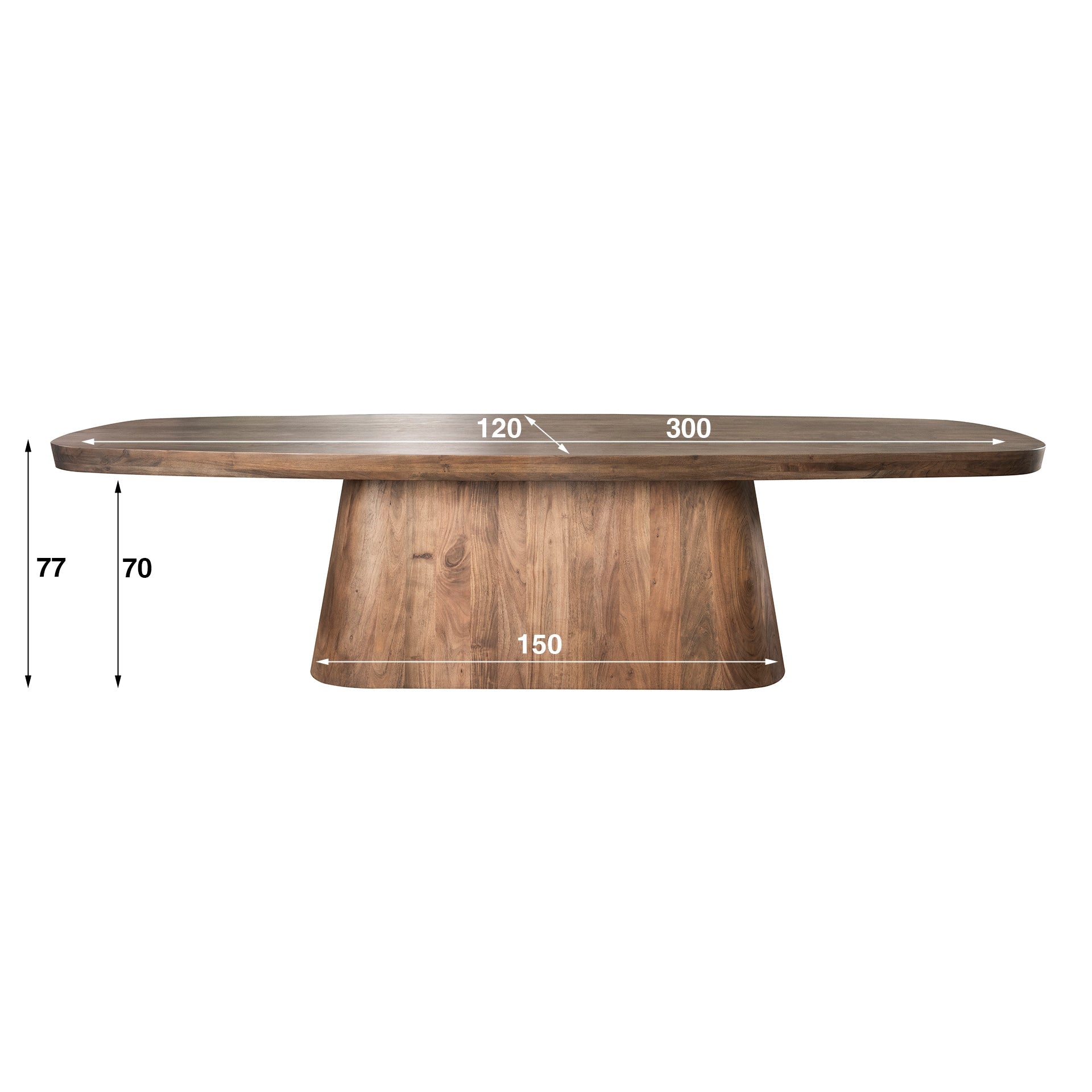 Ovale eetkamertafel Arwen 300cm - Industrieelinhuis.nl