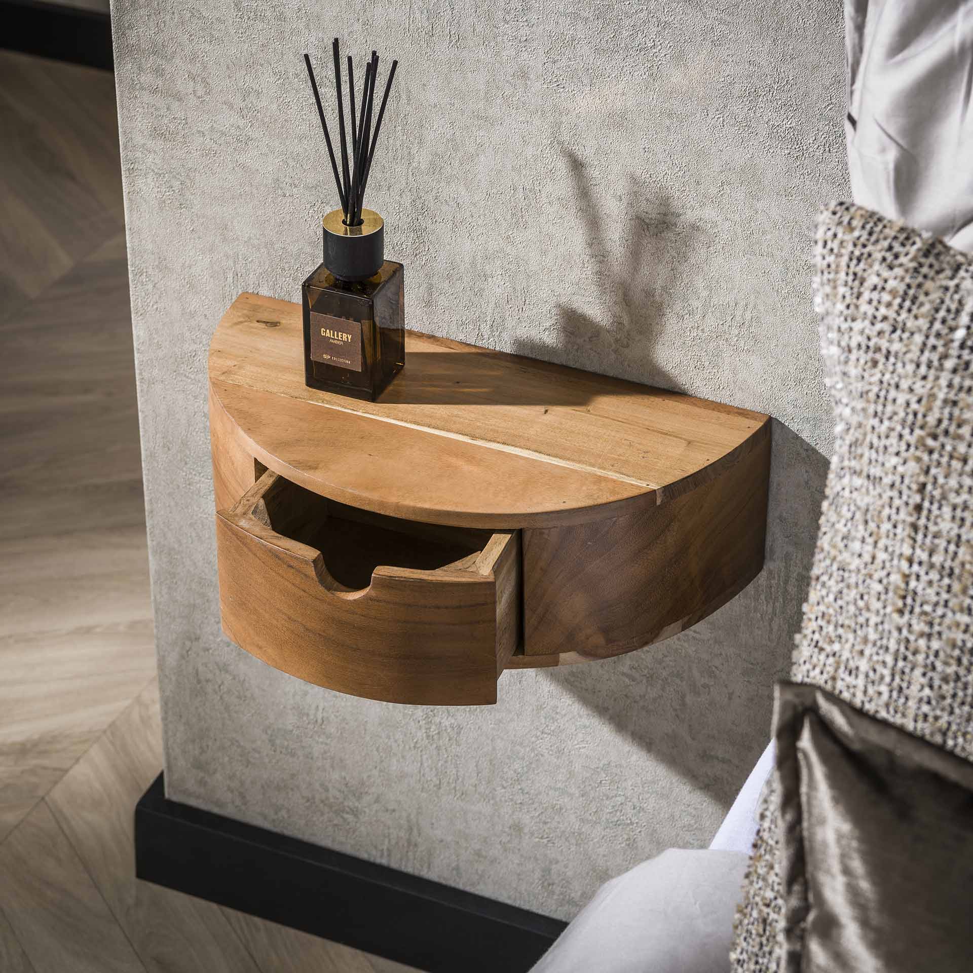 Nachtkastje Zwevend Curve - Industrieelinhuis.nl