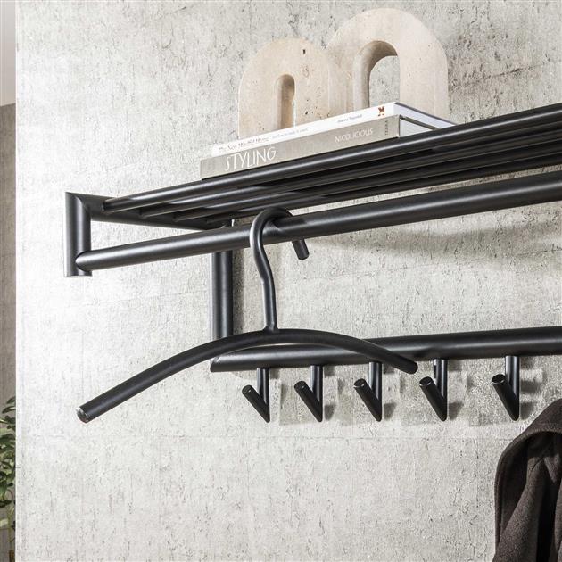 Kledinghanger 6st ronde buis Gunmetal - Industrieelinhuis.nl