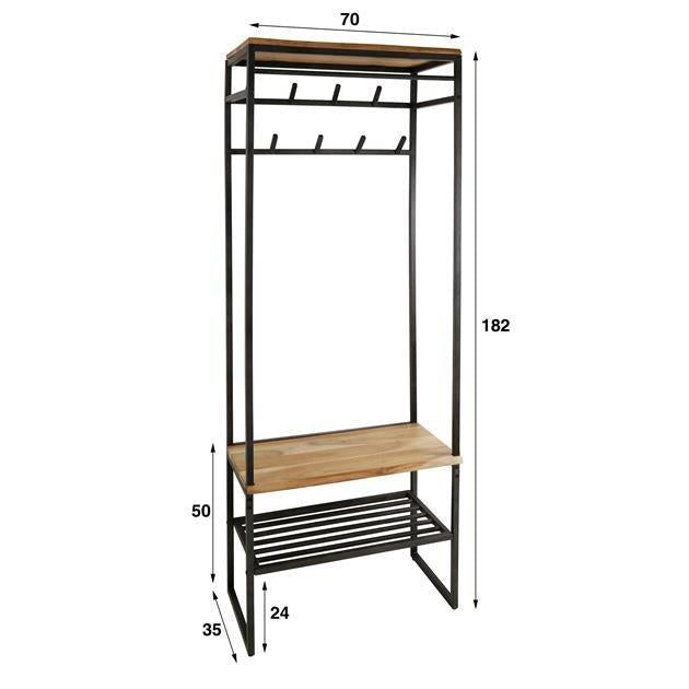 Garderobere Eddie 70cm - Industrieelinhuis.nl