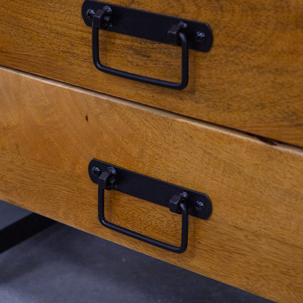 Mango Houten Nachtkastje Britt – 50x40x70cm | Warme Kleurtint Collectie