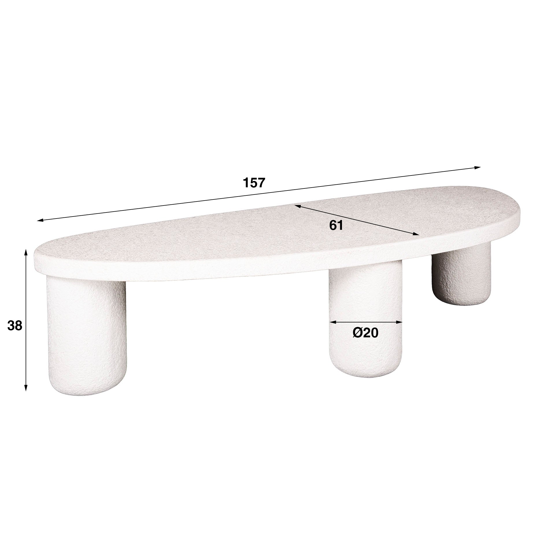 Salontafel Organisch Stone Wit