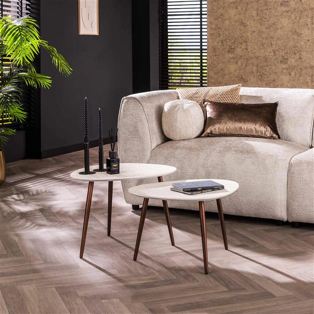 Salontafel Stone driehoekig set/2