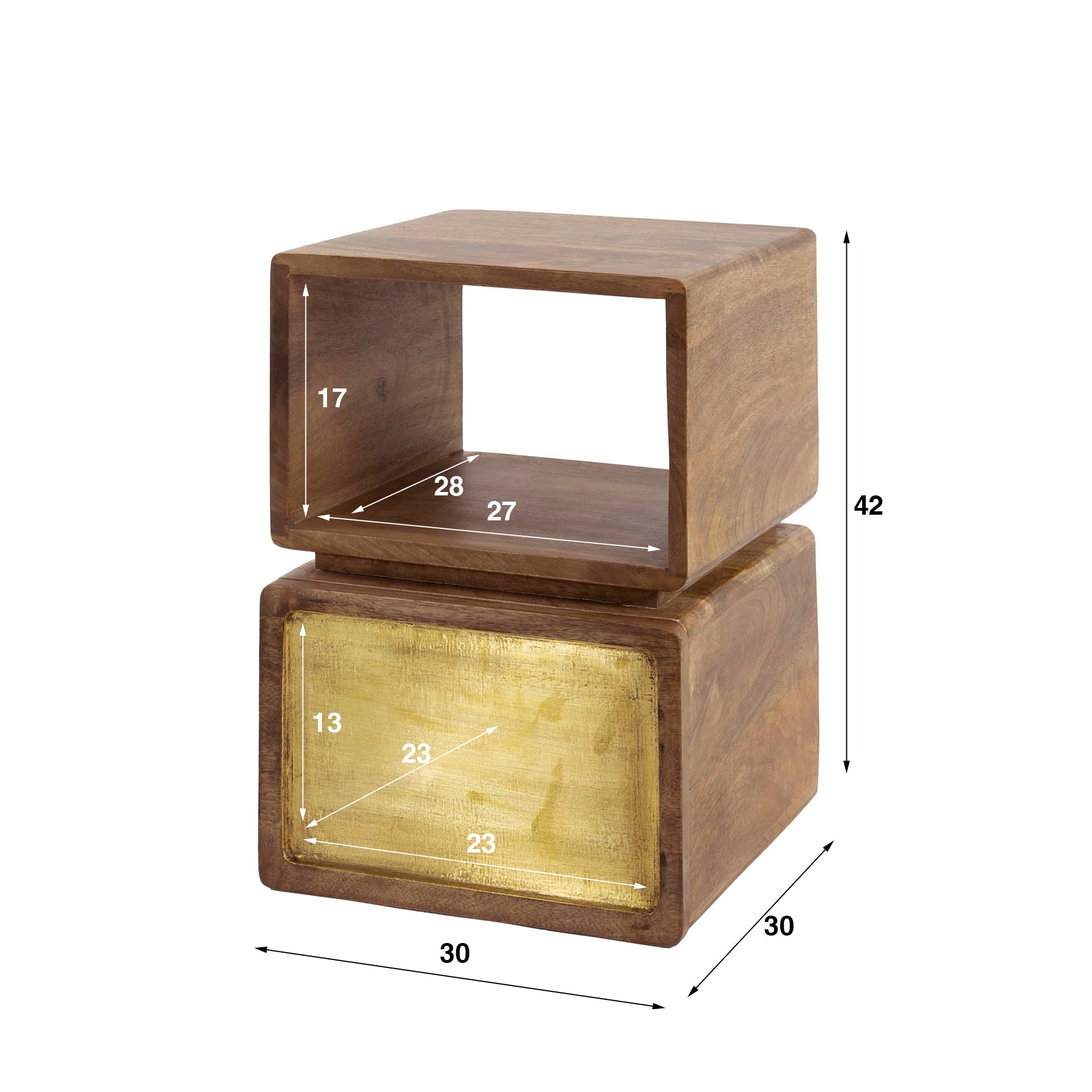 Nachtkastje Wallbox Brass XS - Industrieelinhuis.nl