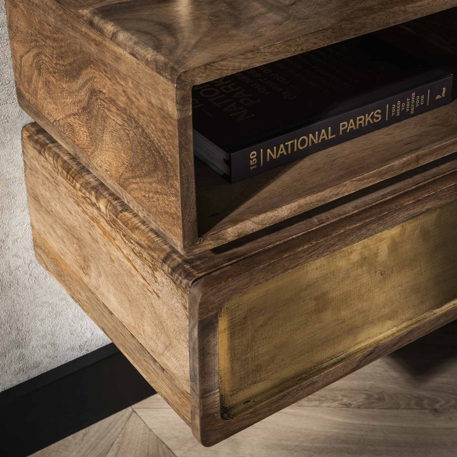 Nachtkastje Wallbox Brass - Industrieelinhuis.nl