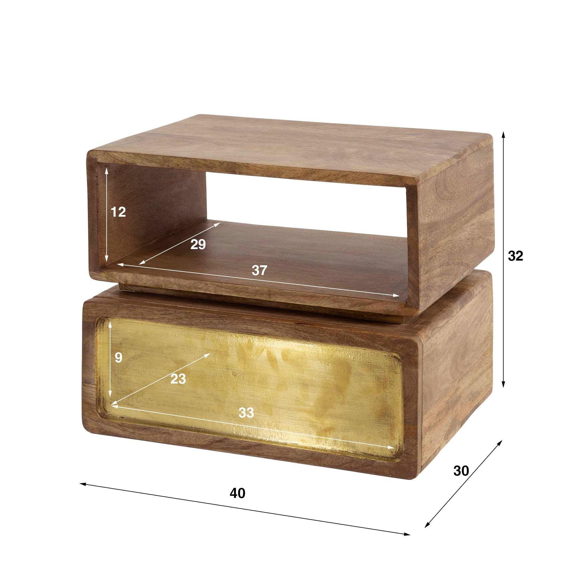 Nachtkastje Wallbox Brass - Industrieelinhuis.nl