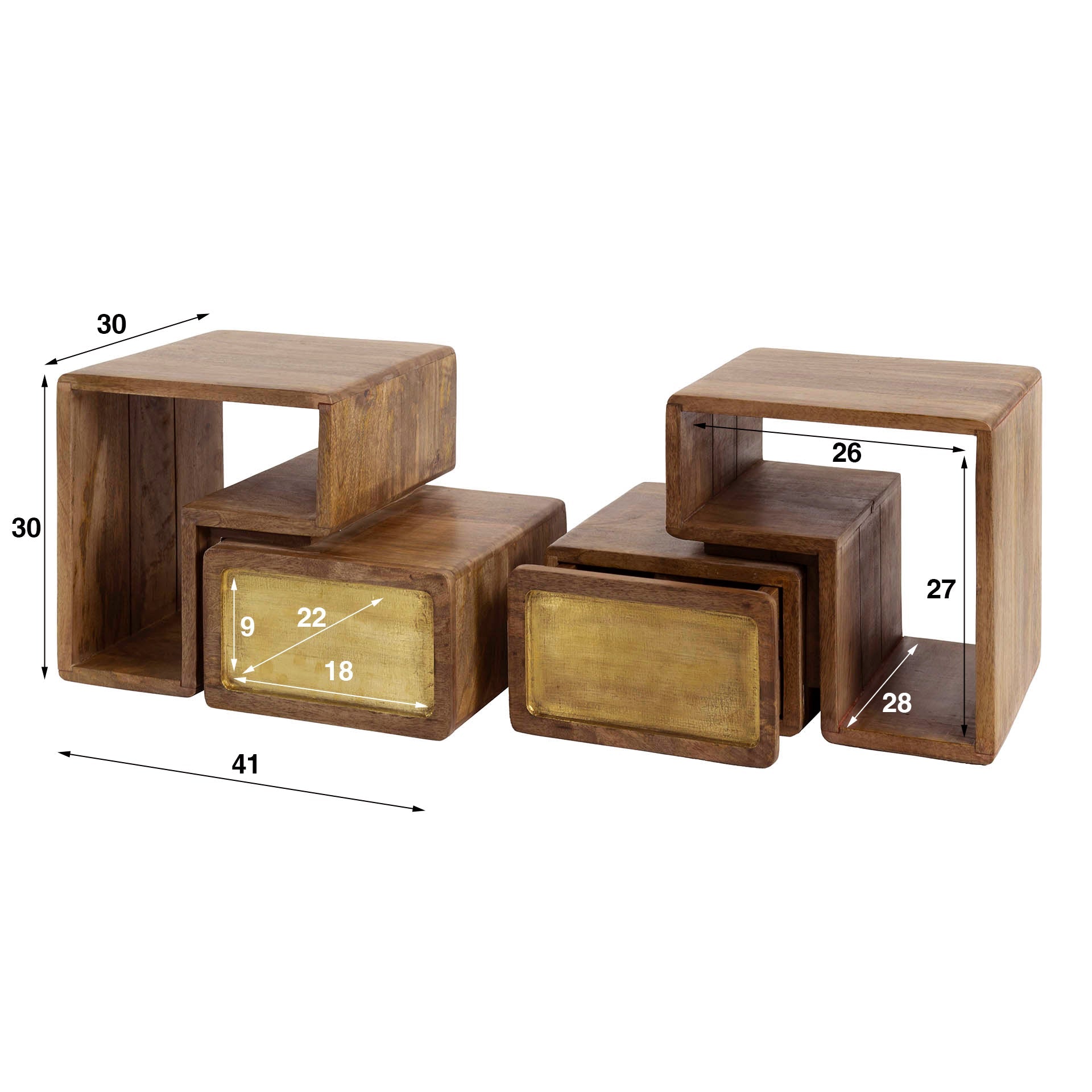 Nachtkastje Wallbox Brass Duo - Industrieelinhuis.nl