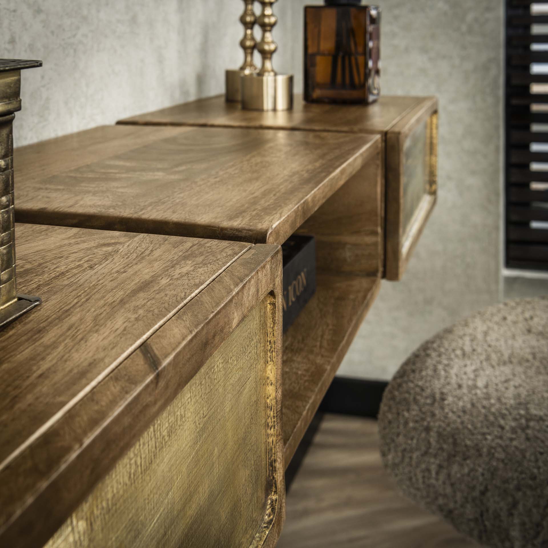 Kaptafel Brass Flow - Industrieelinhuis.nl