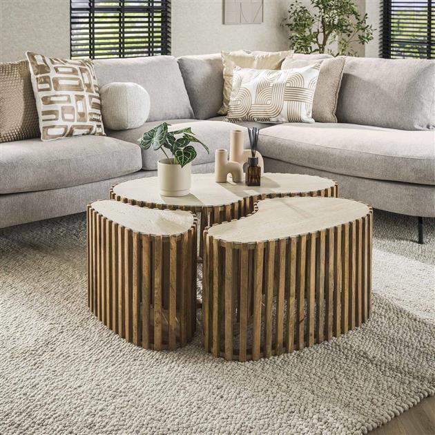 Salontafel Nuovo niervormig set/3