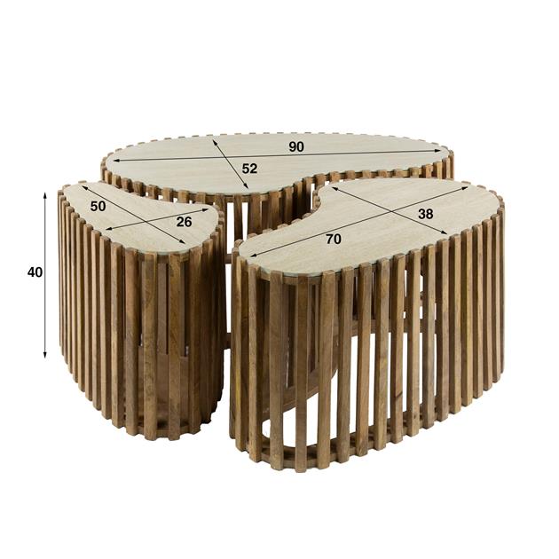 Salontafel Nuovo niervormig set/3