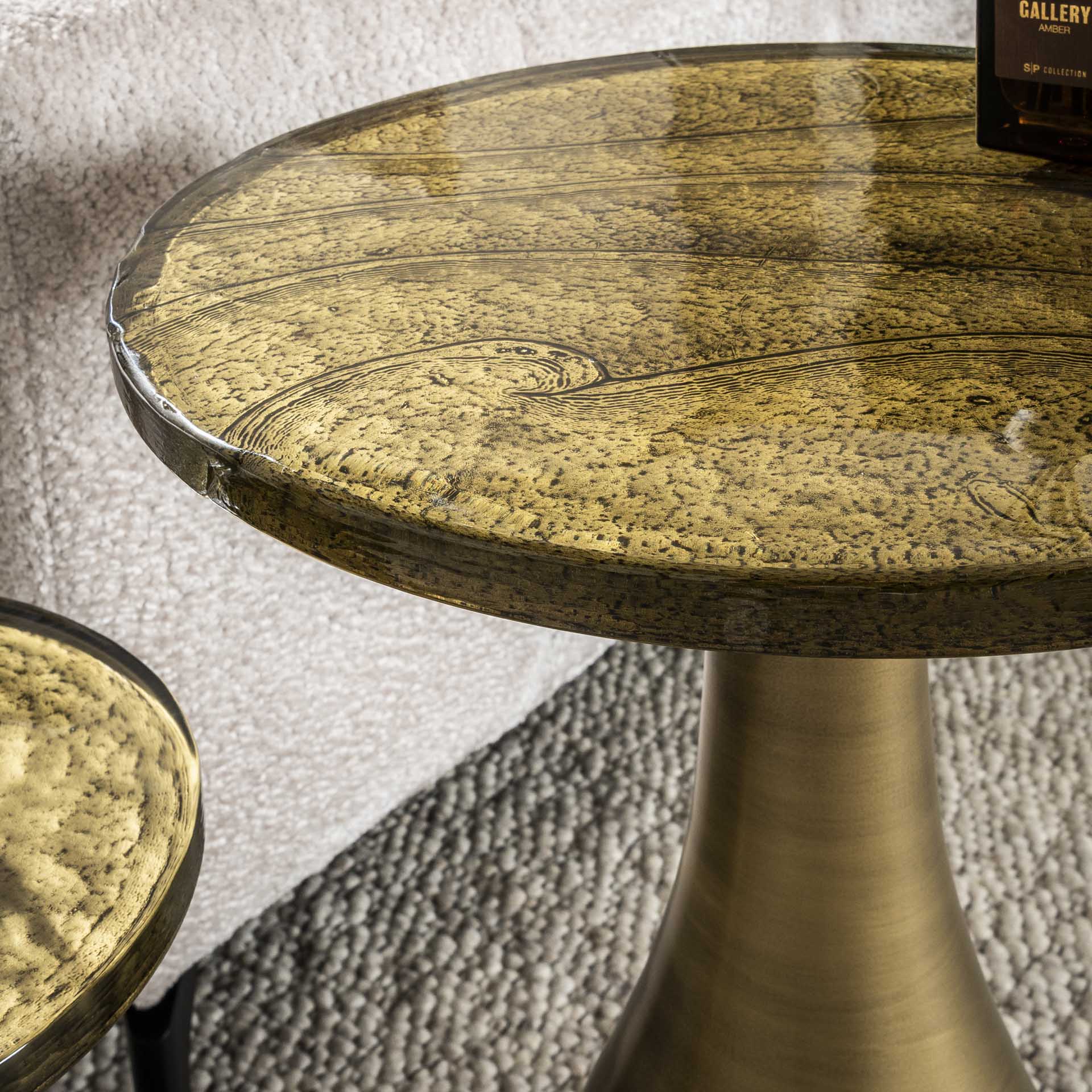 Bijzettafel Zwart Goud | Astra Druppel M |