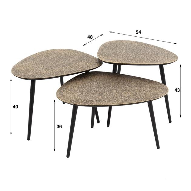 Salontafel set van 3 Nia Driehoek Antiek