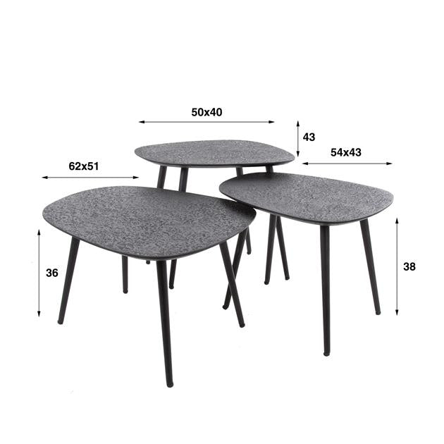 Salontafel set van 3 Remy Organisch