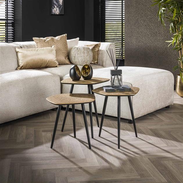 Salontafel set van 3 Nessa Point Goud