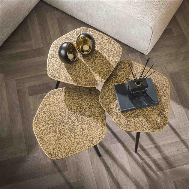 Salontafel set van 3 Nessa Point Goud