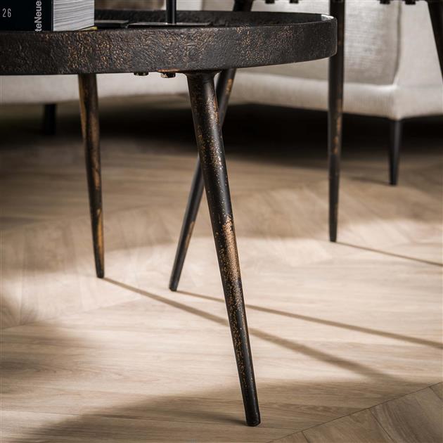 Salontafelset Rond Lyla Zwart Metallic