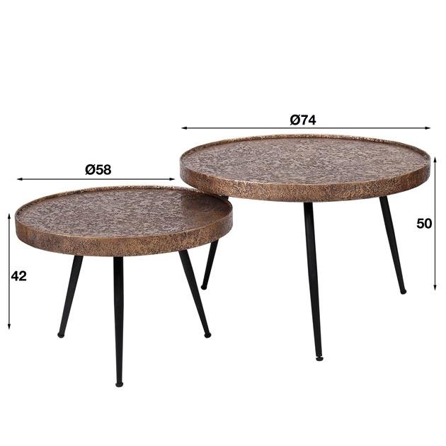 Salontafelset Rond Emi Brons Antiek