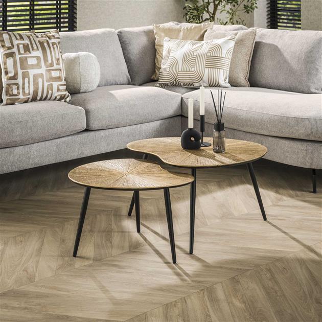 Salontafel Ray niervormig set/2