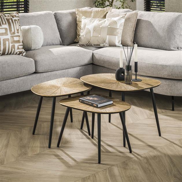 Salontafel Ray vierhoekig set/3