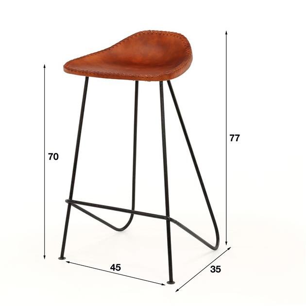 Barkruk Evie Vintage Leder - Industrieelinhuis.nl