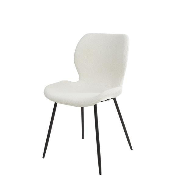 Eetkamerstoel Boucle Nova Wit - Industrieelinhuis.nl