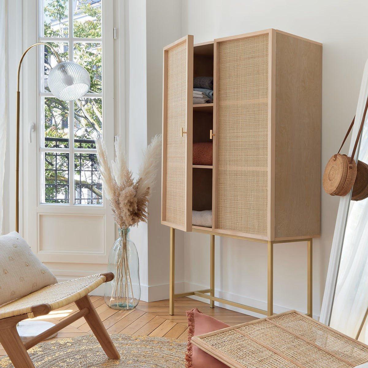 Dressoir "Ibiza" 2-Deurs Hoog – Natuurlijke Elegantie voor Jouw Interieur - Industrieelinhuis.nl
