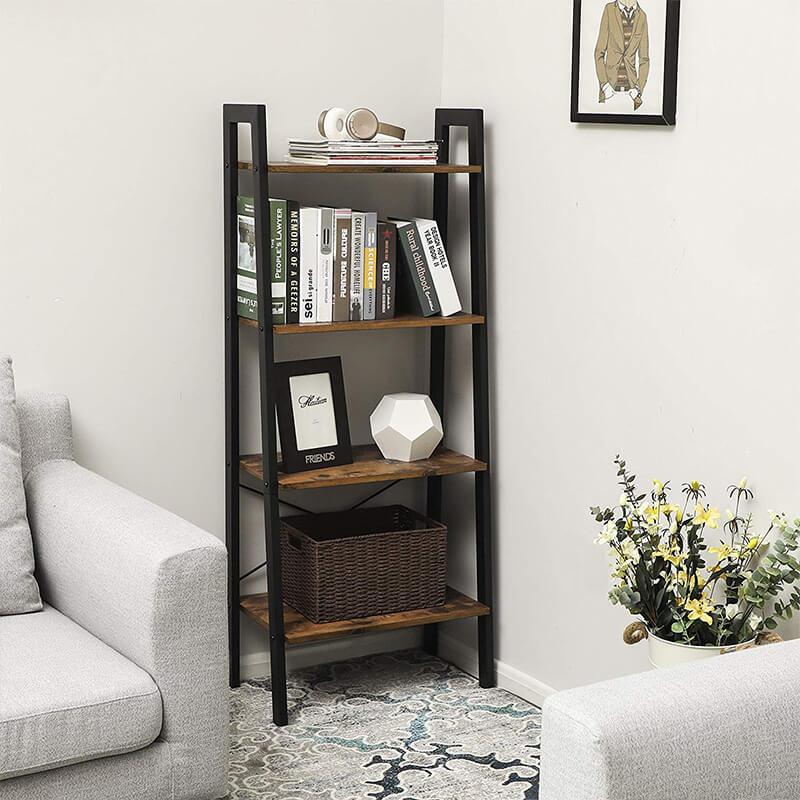Schappenkast / Boekenkast Industrieel Design | Houtlook en Staal | 56x34x136cm - Industrieelinhuis.nl