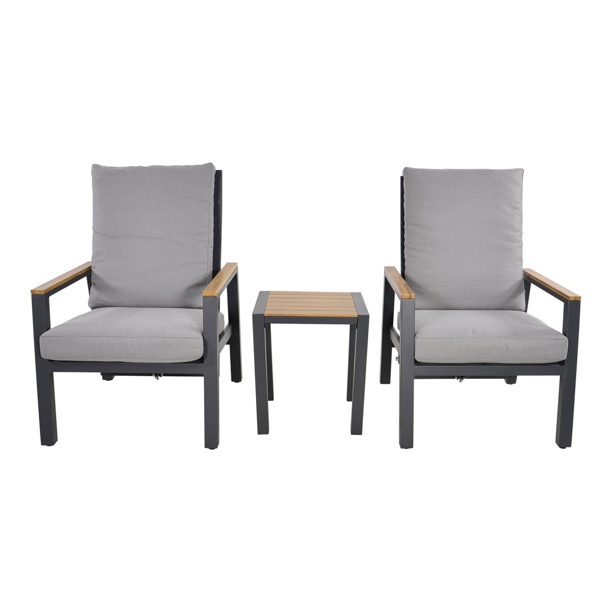 Duoset tuinstoelen met hocker Koda - Industrieelinhuis.nl