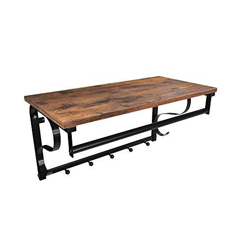 Wandkapstok Industrieel Design | Houtlook en Staal | 60x30x31,7cm