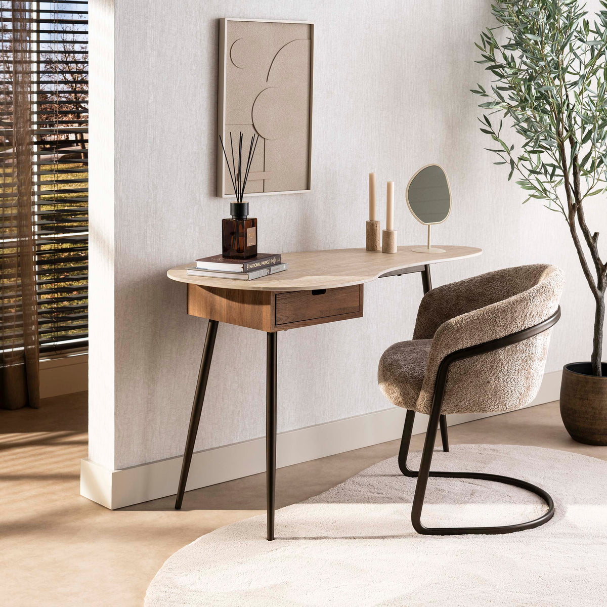 Kaptafel met lade Tova - Industrieelinhuis.nl