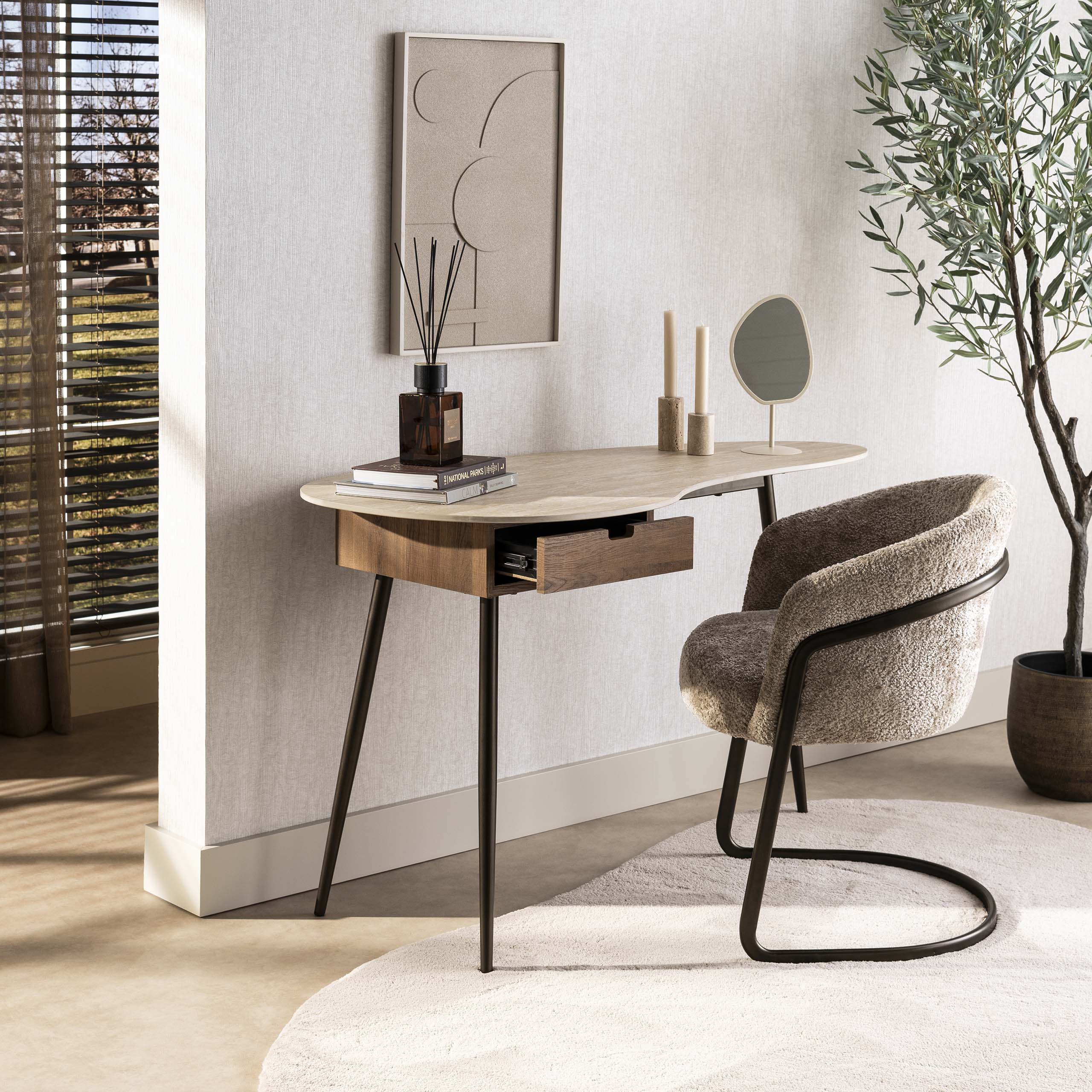 Kaptafel met lade Tova - Industrieelinhuis.nl