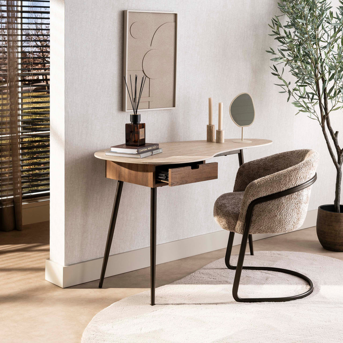 Kaptafel met lade Tova - Industrieelinhuis.nl