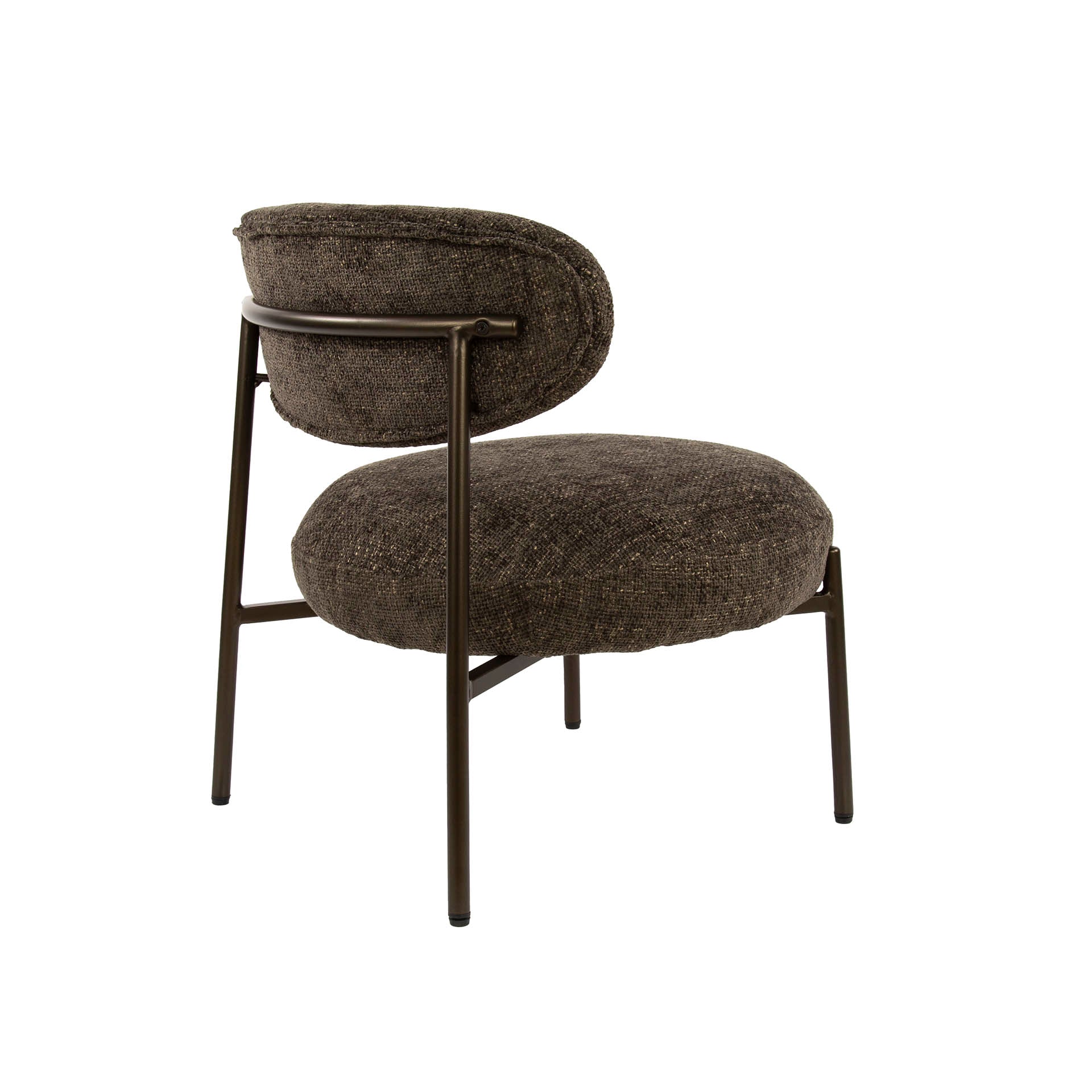 Ronde fauteuil Sofia Donkerbruin