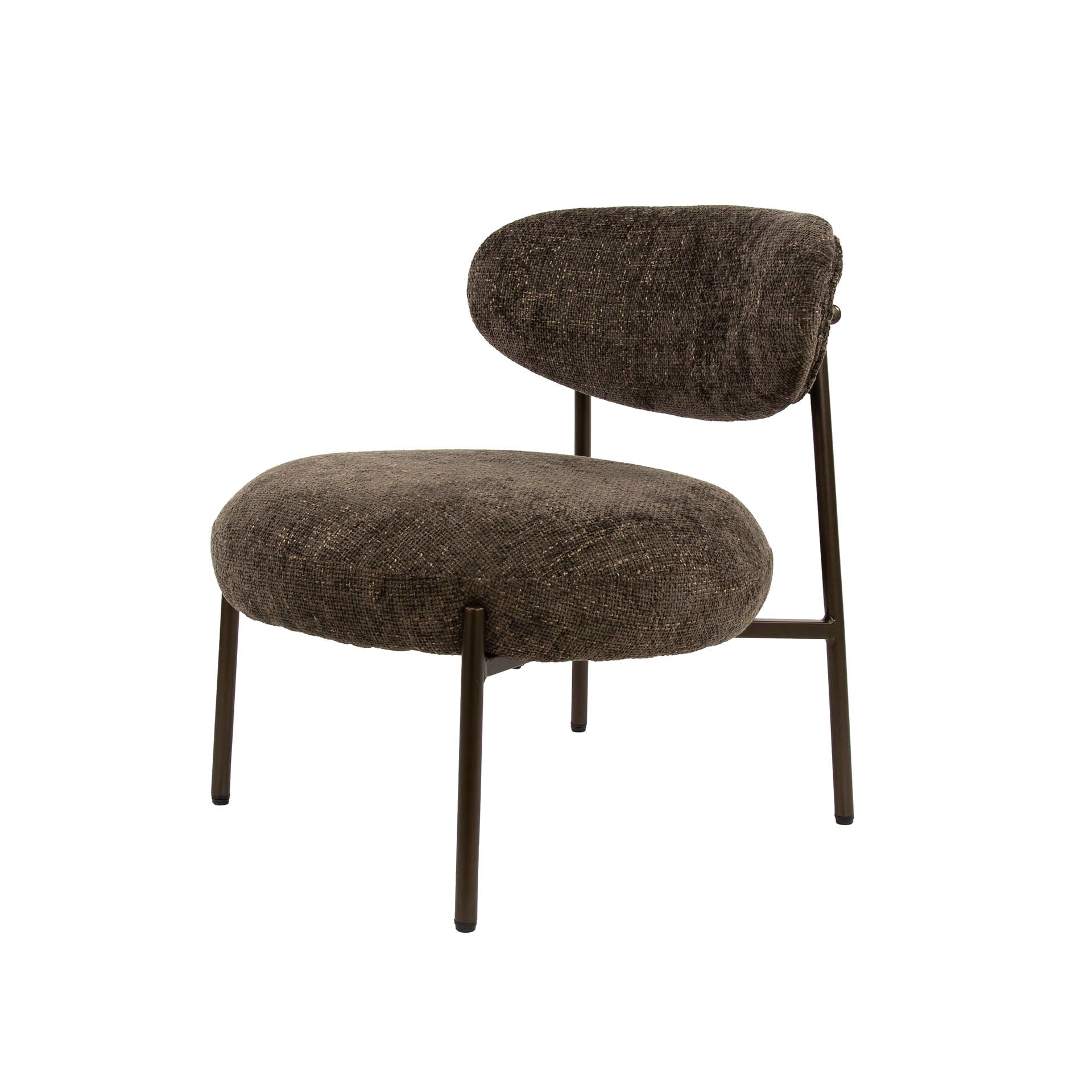 Ronde fauteuil Sofia Donkerbruin