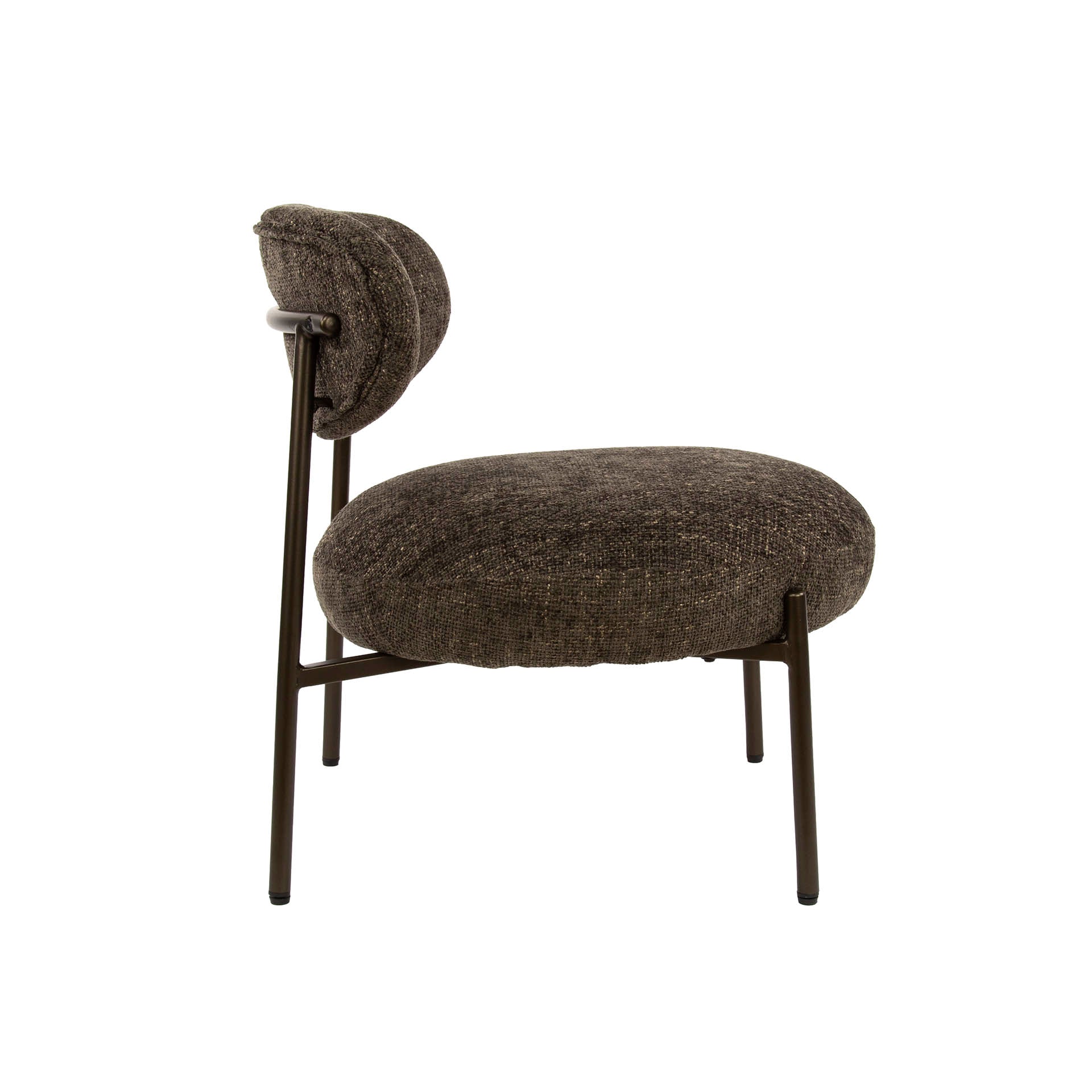 Ronde fauteuil Sofia Donkerbruin