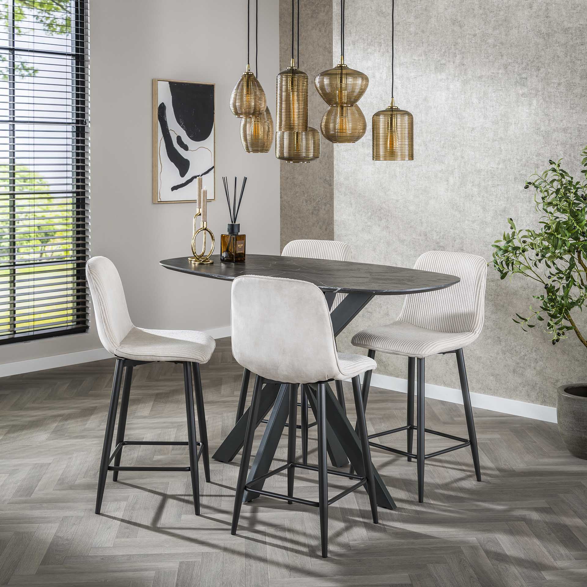 Barstoel Verdan Rib gebroken wit (bestellen per 2) - Industrieelinhuis.nl