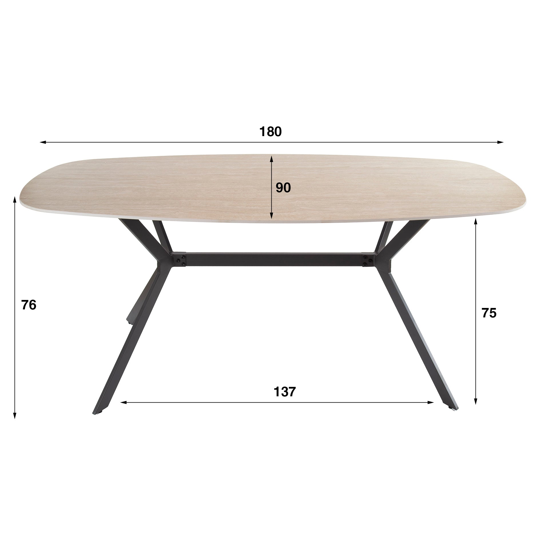 Eettafel Deens Ovaal Nordic 180cm - Industrieelinhuis.nl