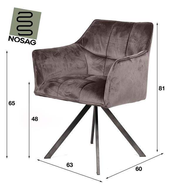 Eetkamerstoel Rodin Antraciet Velours - Industrieelinhuis.nl