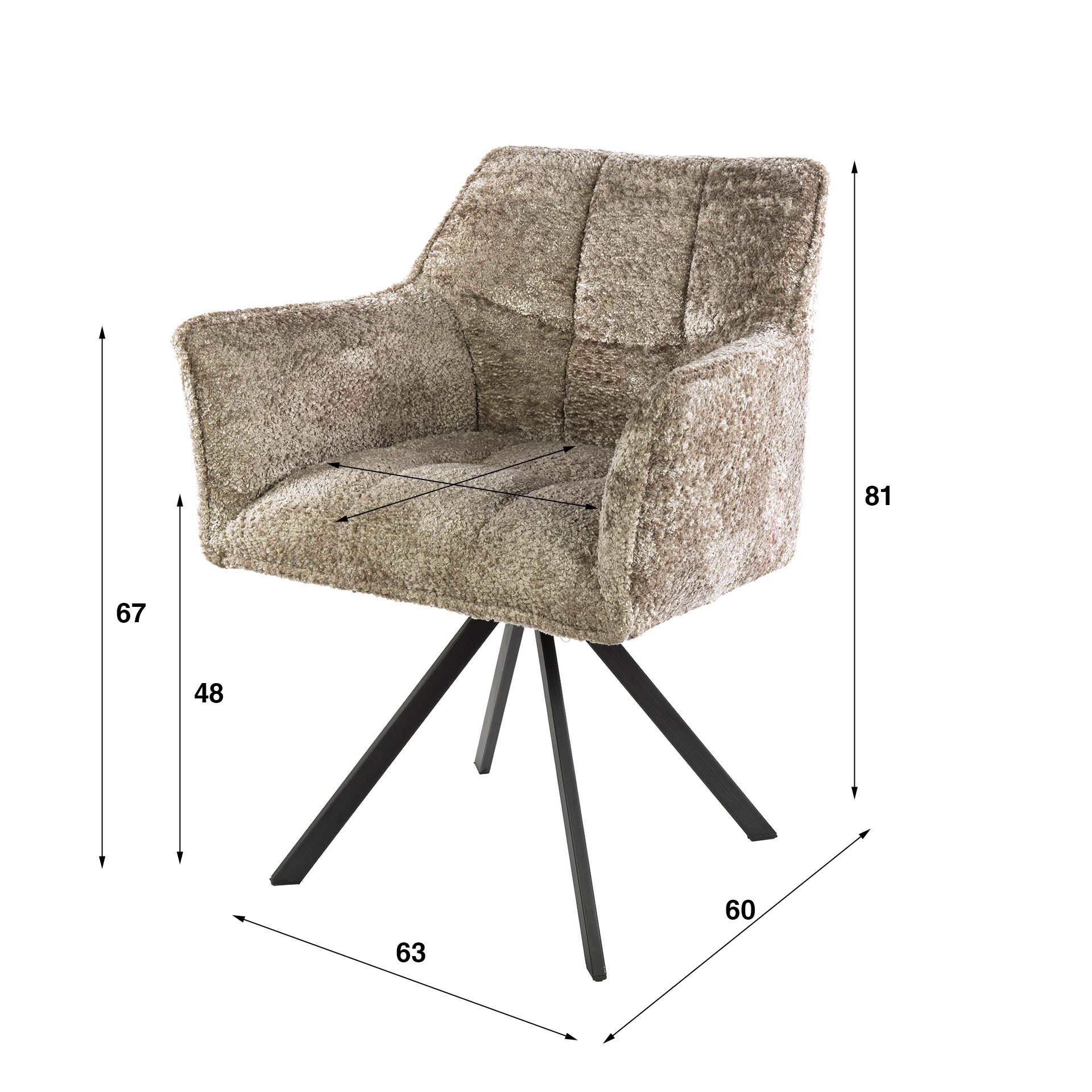 Armstoel Raster draaibaar (bestellen per 2)