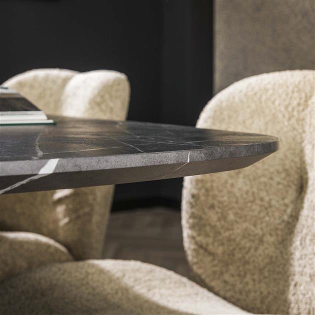 Eetkamertafel Deens ovaal Mats Leisteen 215 cm - Industrieelinhuis.nl