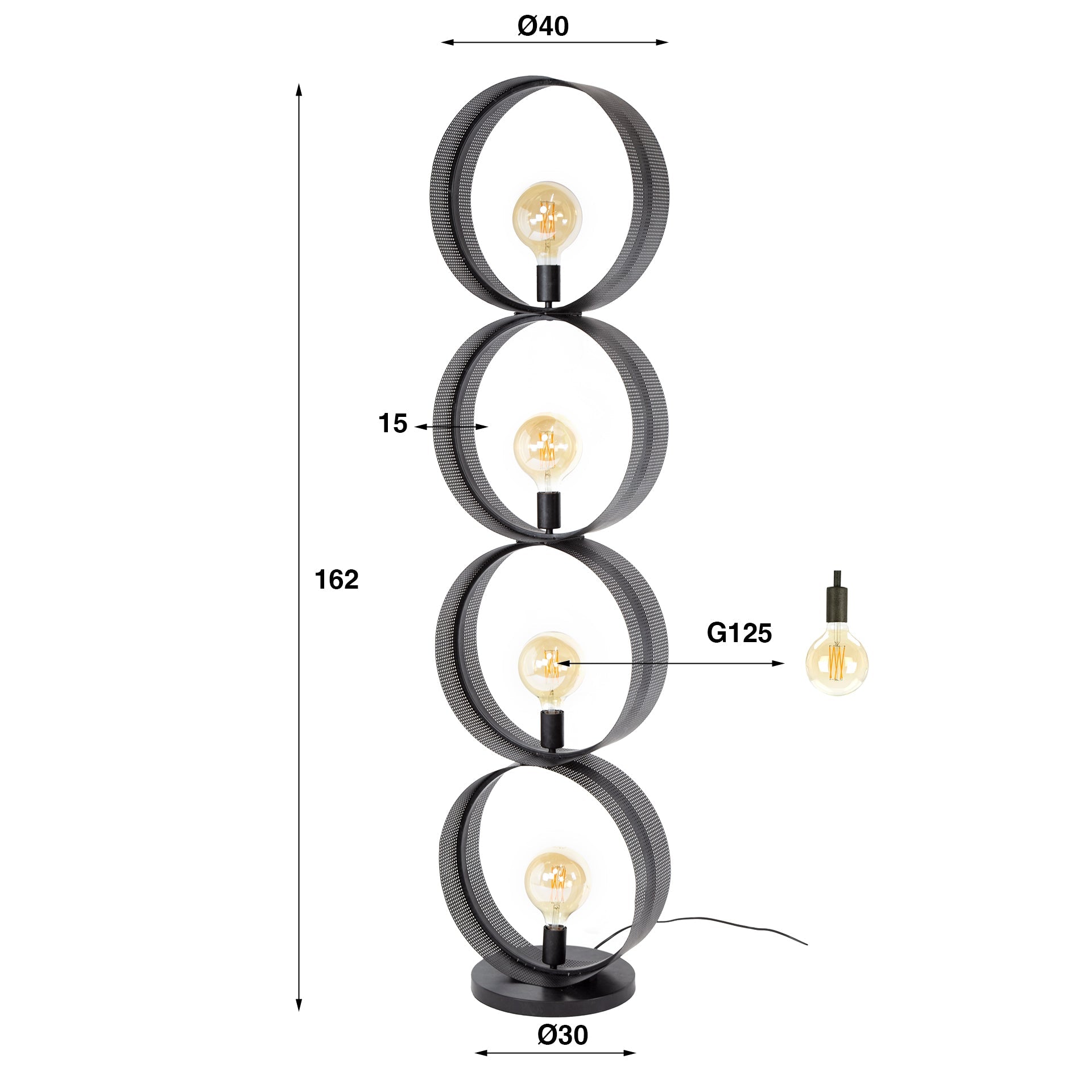 Vloerlamp Ring 4L - Industrieelinhuis.nl